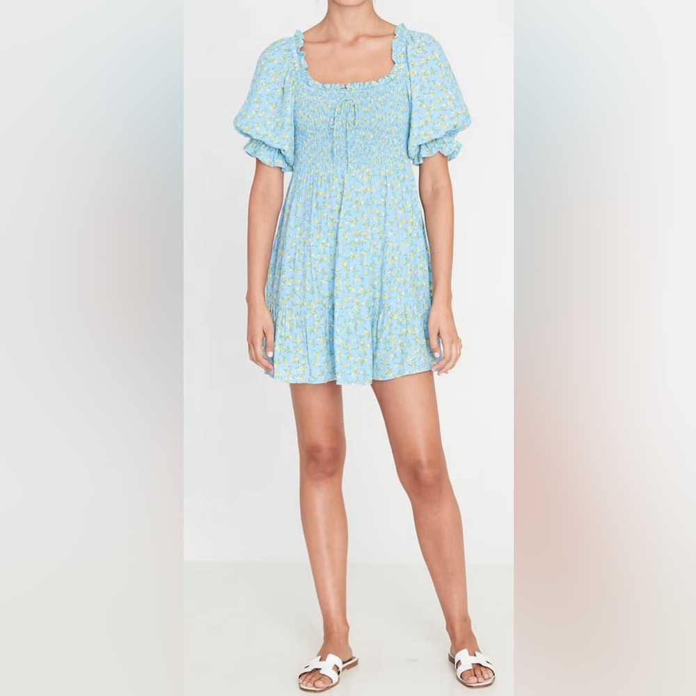 Faithfull the Brand Charlotte Mini Floral Smocked Dress